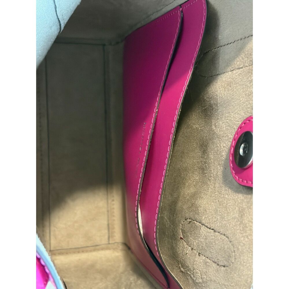 Michael Kors Small Leather Tote Crossbody Bag Bright Pink/Fuchsia NWOT
